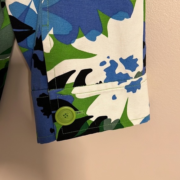 Jones Ny Large Blue Floral Crop Jacket/Blazer - Picture 7 of 12